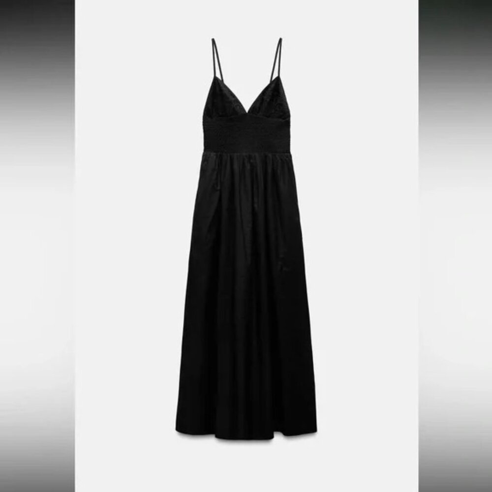 Zara Embroidered Gabardine Dress